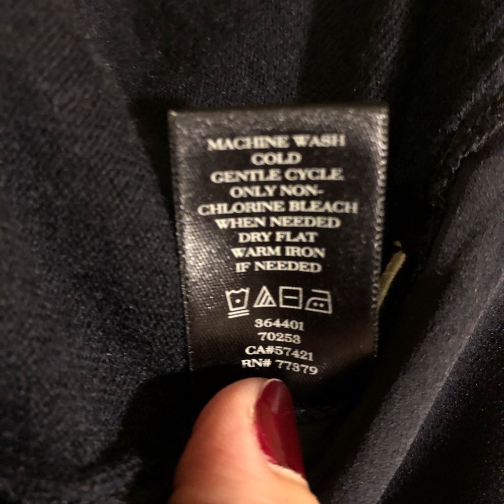 Ann Taylor navy high-low splitback sweater w panel - Picture 5 of 5